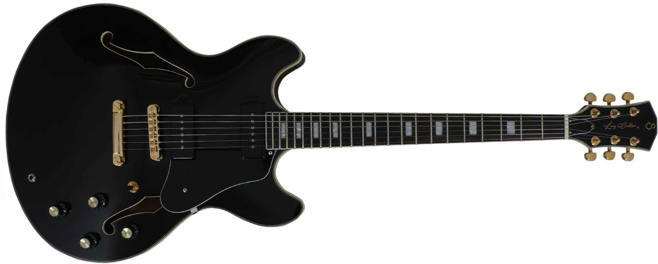 Sire Larry Carlton H7v Signature 2s P90 Ht Eb - Black - Semi-hollow electric guitar - Main picture