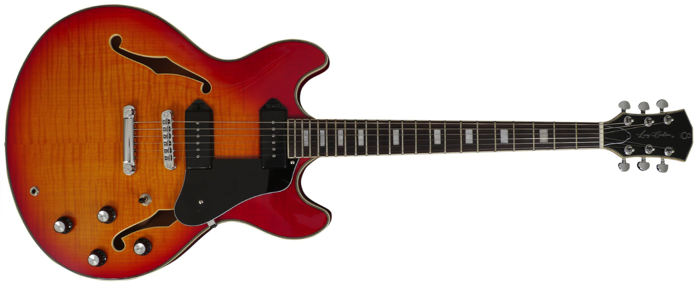 Sire Larry Carlton H7v Signature 2s P90 Ht Eb - Cherry Sunburst - Semi-hollow electric guitar - Main picture