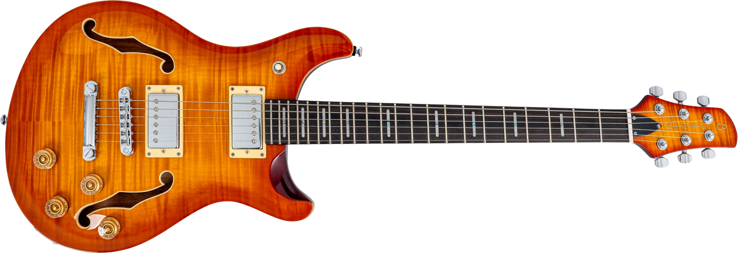 Sire Larry Carlton Q7 Hollow 2h Ht Eb - Amber Burst - Semi-hollow electric guitar - Main picture