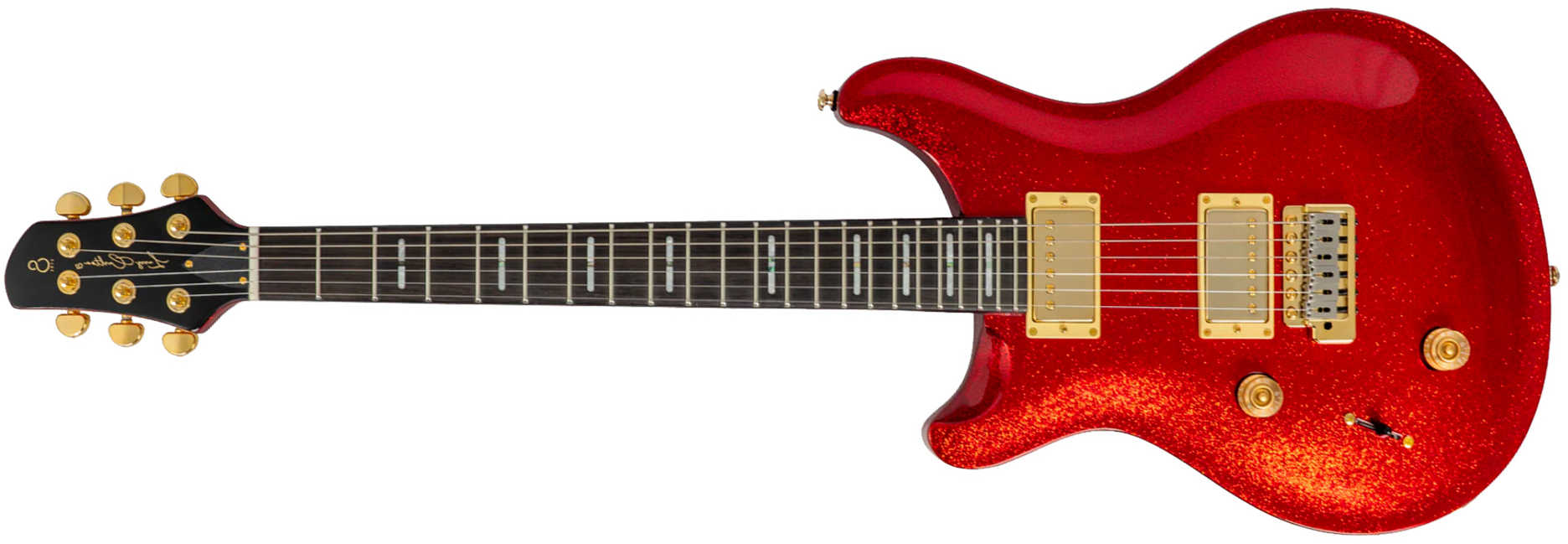 Sire Larry Carlton Q7 Lh Gaucher 2h Trem Eb - Red Sparkle - Double cut electric guitar - Main picture