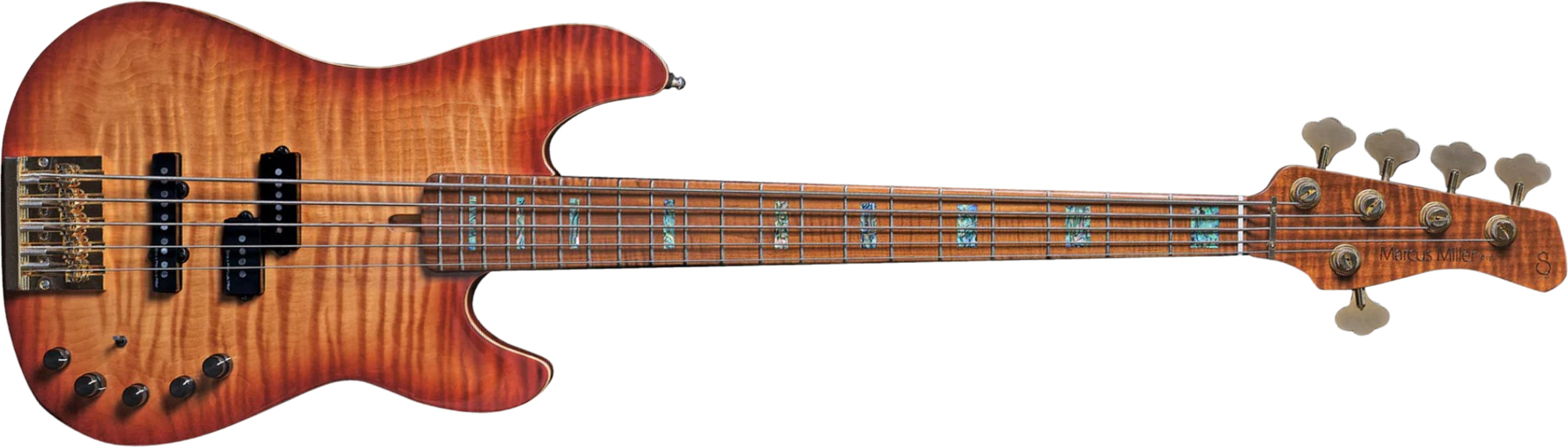 Sire Marcus Miller P10dx 5st 5c Active Mn - Tobacco Sunburst - Solid body electric bass - Main picture