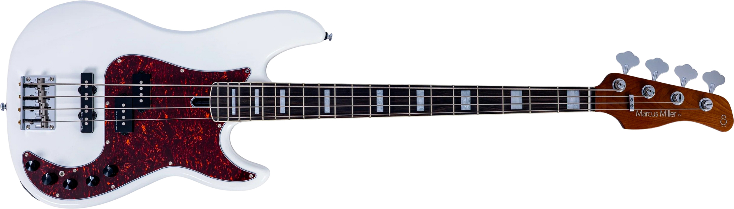 Sire Marcus Miller P7 New Gen 4st Fretless Active Eb - Antique White - Solid body electric bass - Main picture