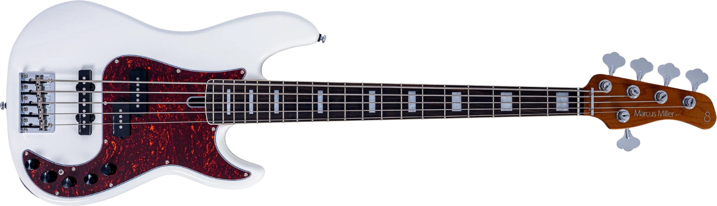 Sire Marcus Miller P7 New Gen 5st 5c Active Eb - Antique White - Solid body electric bass - Main picture
