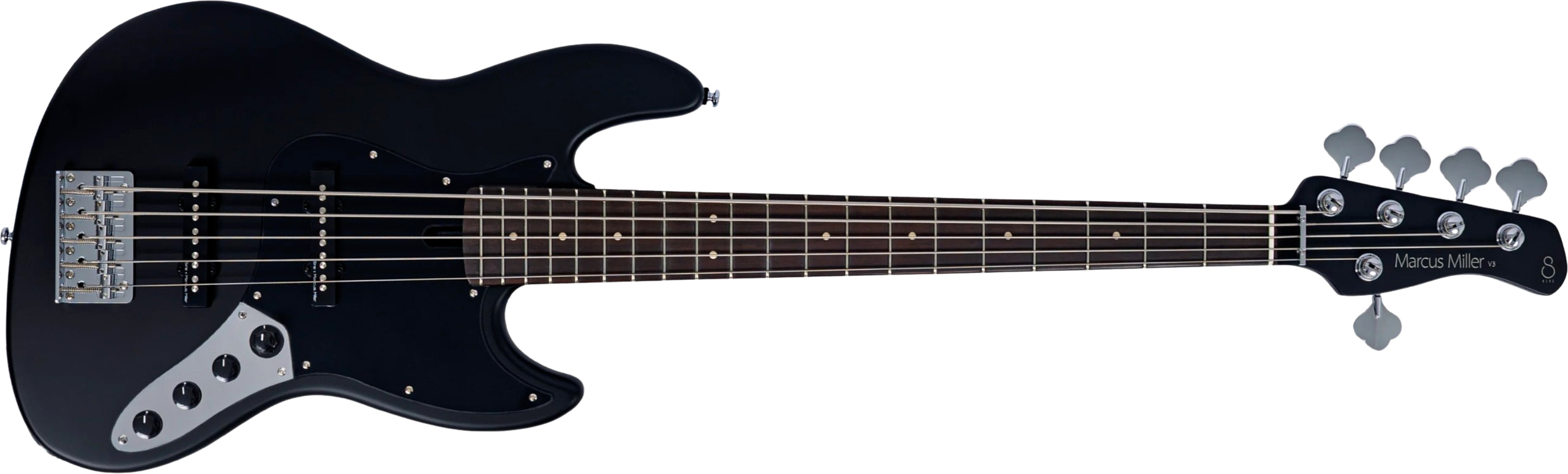 Sire Marcus Miller V3 New Gen 5st 5c Active Rw - Black Satin - Solid body electric bass - Main picture
