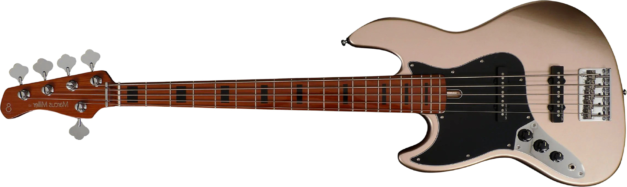 Sire Marcus Miller V5 5st Lh 5c Gaucher Mn - Champagne Gold Metallic - Solid body electric bass - Main picture
