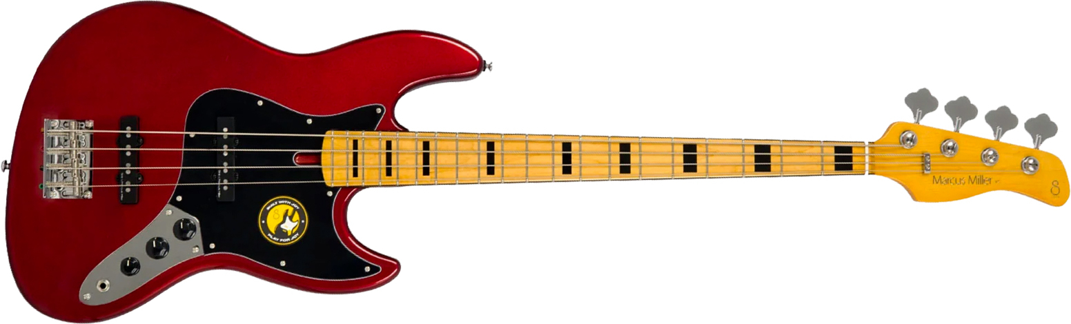 Sire Marcus Miller V5 Alder 4st Fretless Mn - Candy Apple Red - Solid body electric bass - Main picture