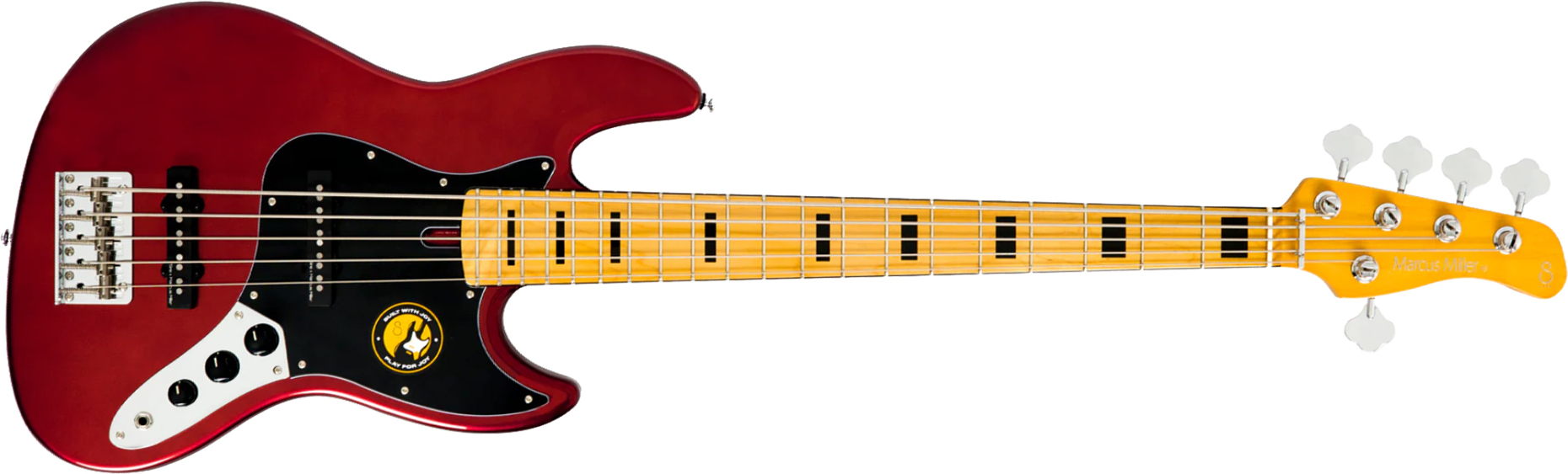 Sire Marcus Miller V5 Alder 5st 5c Mn - Candy Apple Red - Solid body electric bass - Main picture