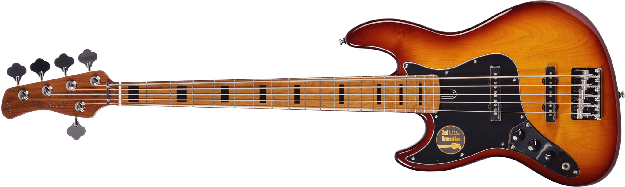 Sire Marcus Miller V5 Alder 5st Lh 5c Gaucher Mn - Tobacco Sunburst - Solid body electric bass - Main picture