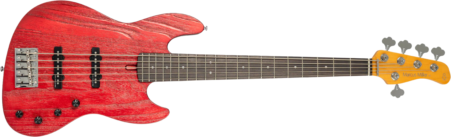 Sire Marcus Miller V6 5st 5c Active Rw - Candy Apple Red - Solid body electric bass - Main picture