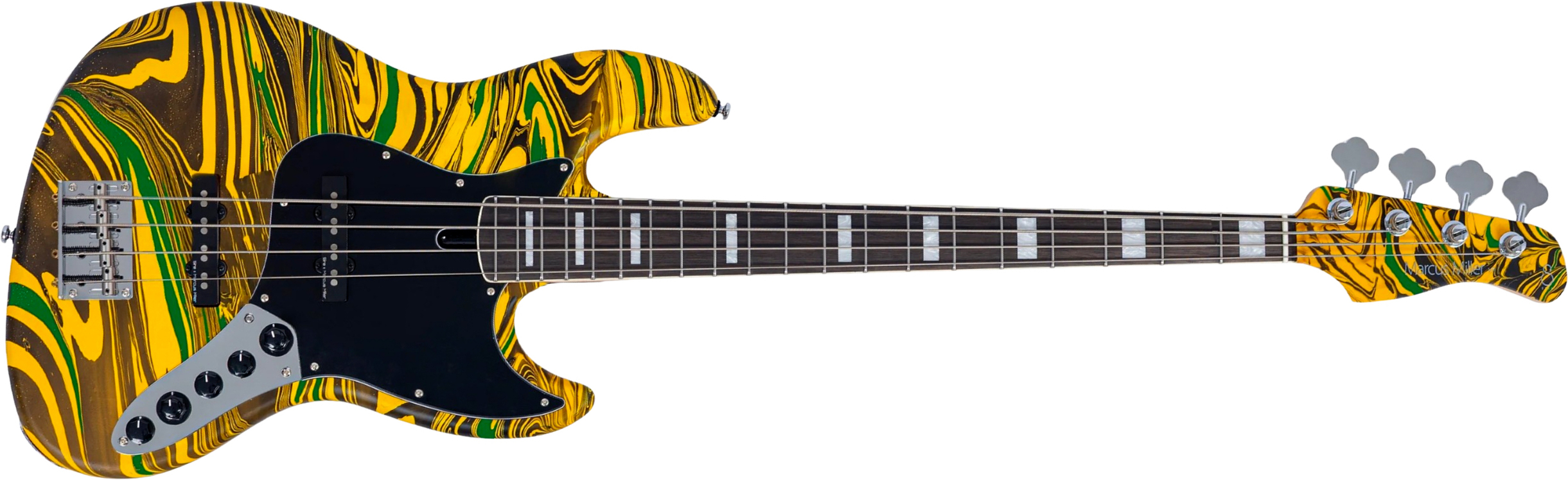 Sire Marcus Miller V7 Alder 2nd Gen 4st 4c Active Eb - Yellow Swirl - Solid body electric bass - Main picture