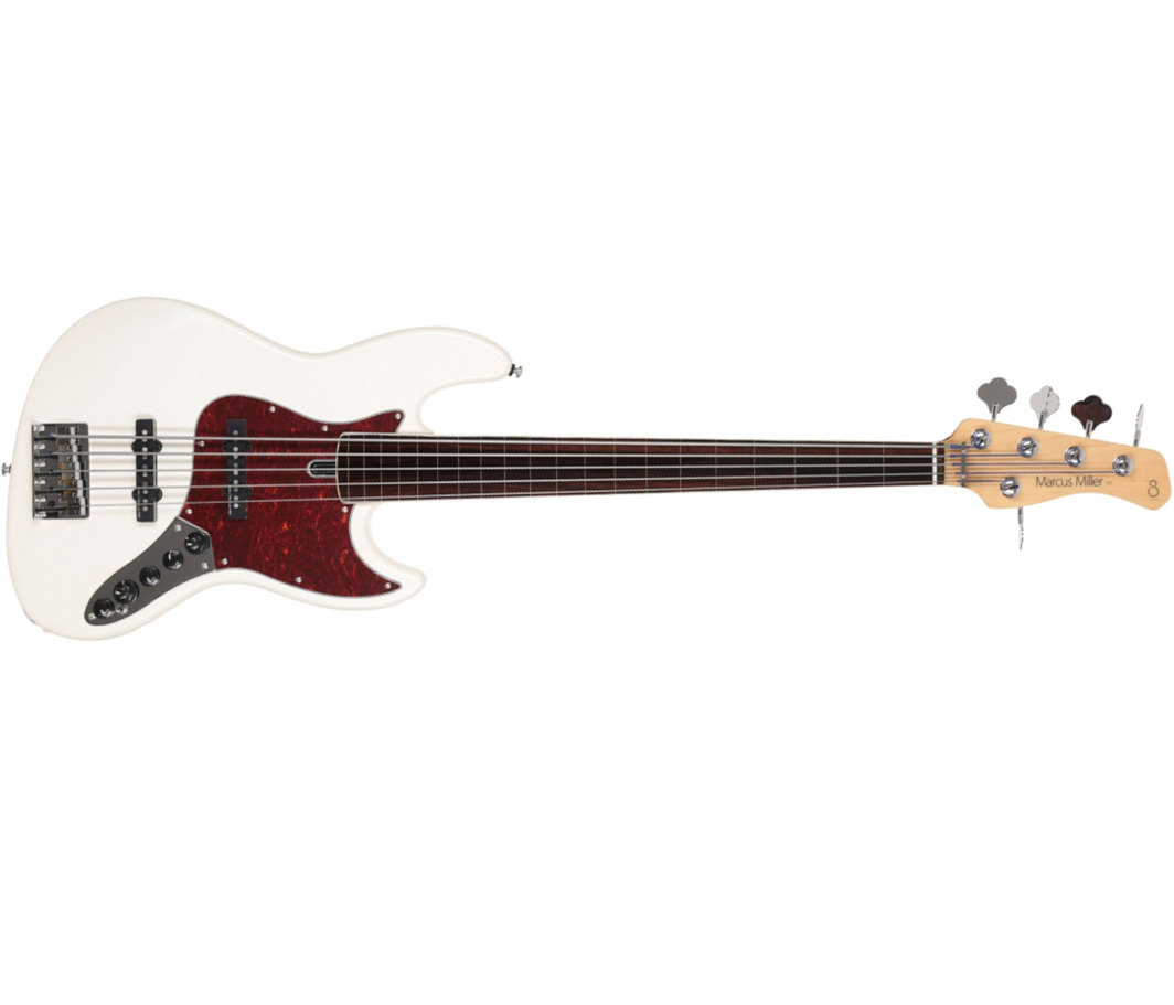 Sire Marcus Miller V7 Alder 5st Fl 2nd Gen. 5c Fretless Eb Sans Housse - Antique White - Solid body electric bass - Main picture