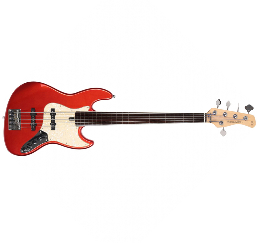 Sire Marcus Miller V7 Alder 5st Fl 2nd Gen. 5c Fretless Eb Sans Housse - Bright Metallic Red - Solid body electric bass - Main picture