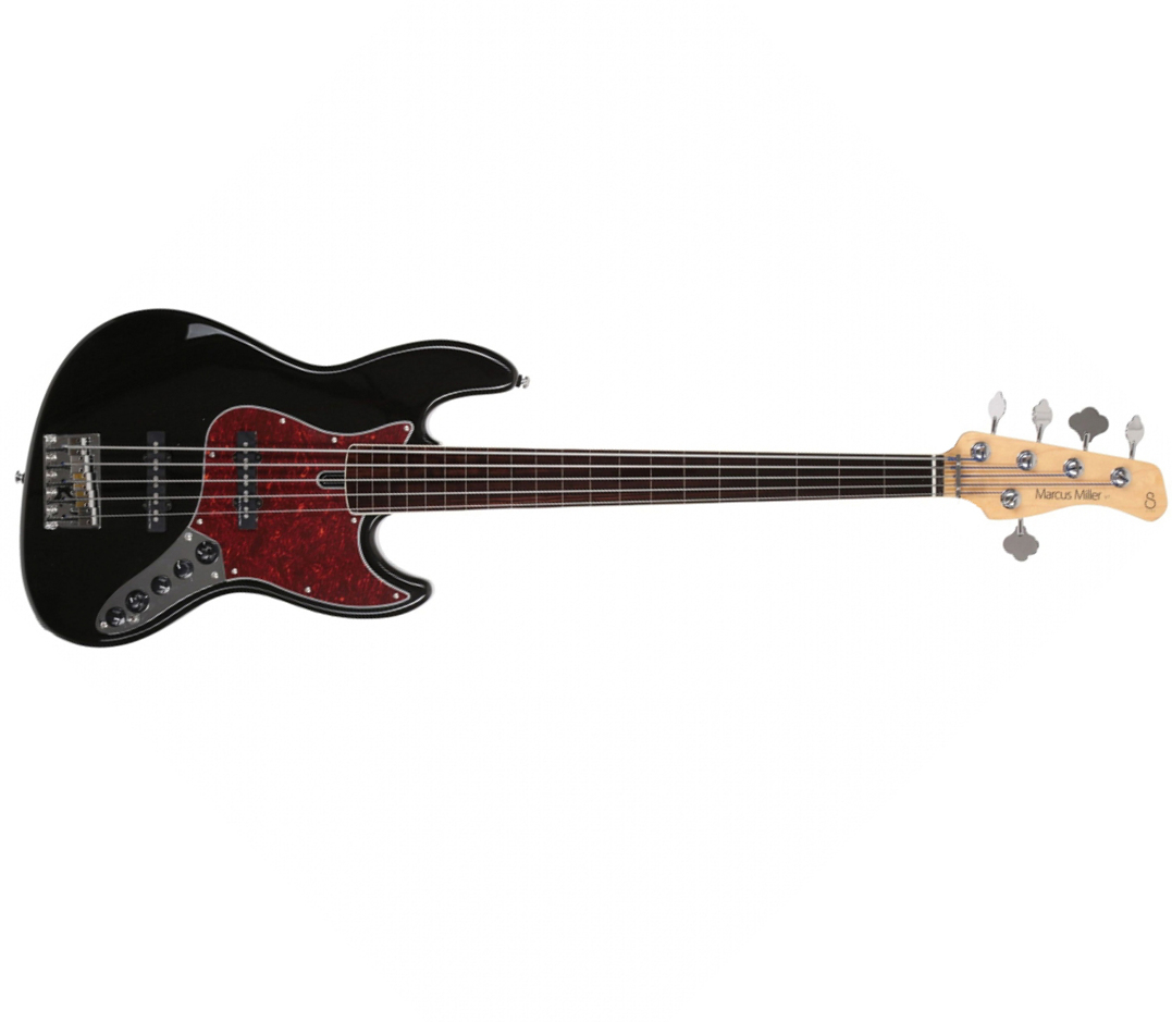 Sire Marcus Miller V7 Alder 5st Fretless 2nd Gen. 5c Eb Sans Housse - Black - Solid body electric bass - Main picture