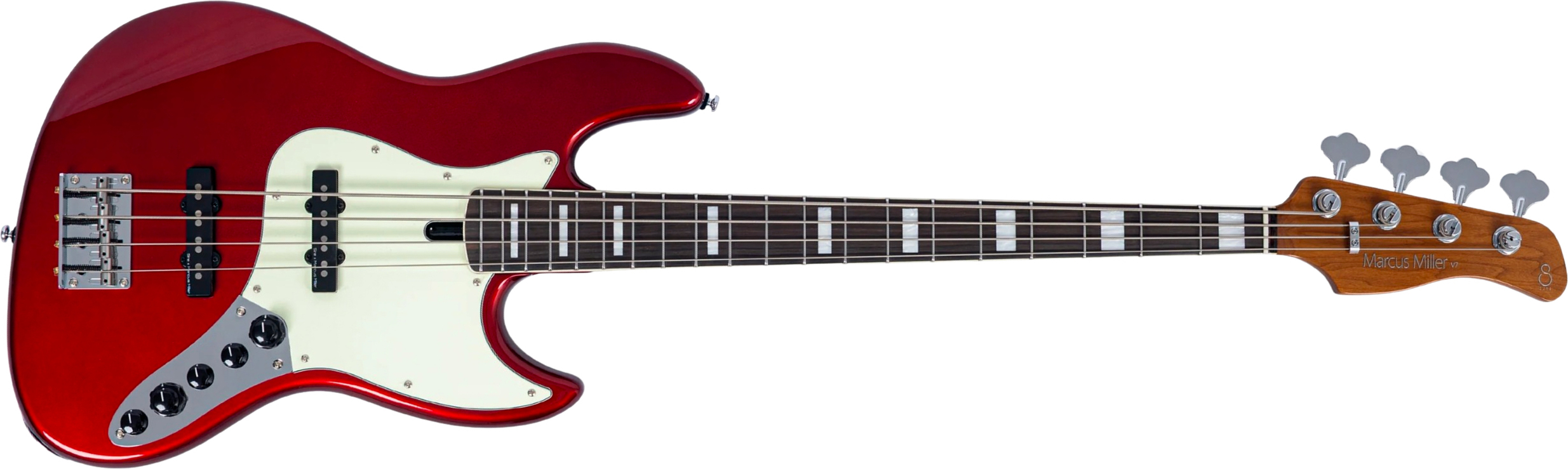 Sire Marcus Miller V7 Alder New Gen 4st 4c Active Eb - Candy Apple Red - Solid body electric bass - Main picture