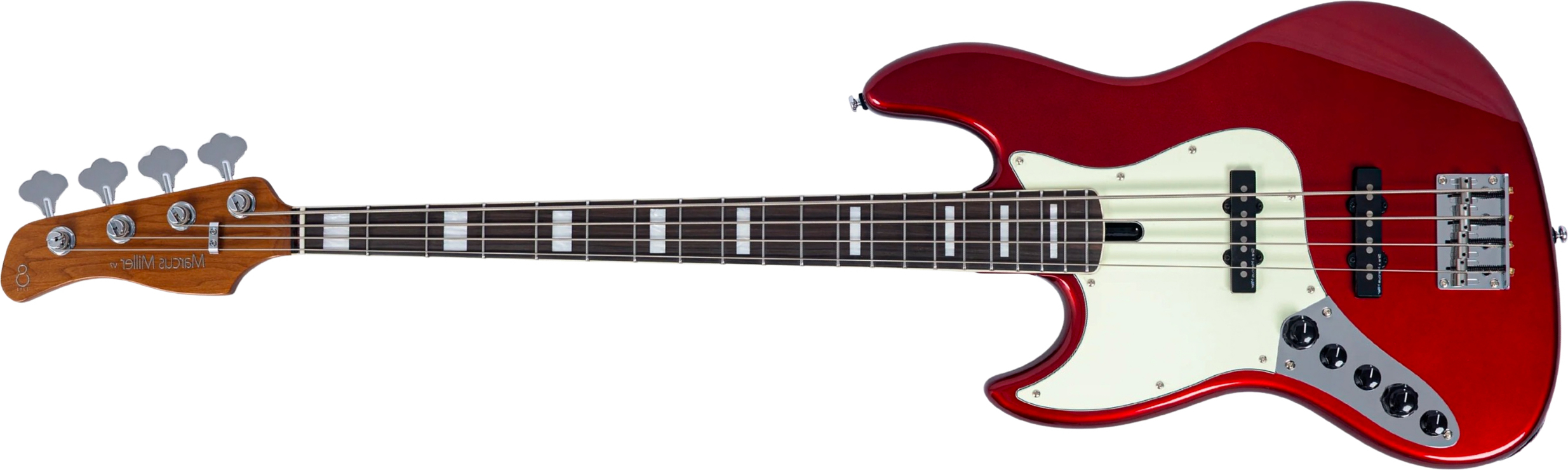 Sire Marcus Miller V7 Alder New Gen 4st Lh 4c Gaucher Active Eb - Candy Apple Red - Solid body electric bass - Main picture