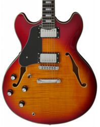 Semi-hollow electric guitar Sire Larry Carlton H7 LH - cherry sunburst