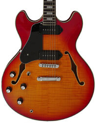 Semi-hollow electric guitar Sire Larry Carlton H7V LH - Cherry sunburst