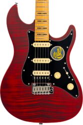 Str shape electric guitar Sire Larry Carlton S7 FM New Gen - See Through Red