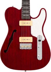 Tel shape electric guitar Sire Larry Carlton T7TM - See through red