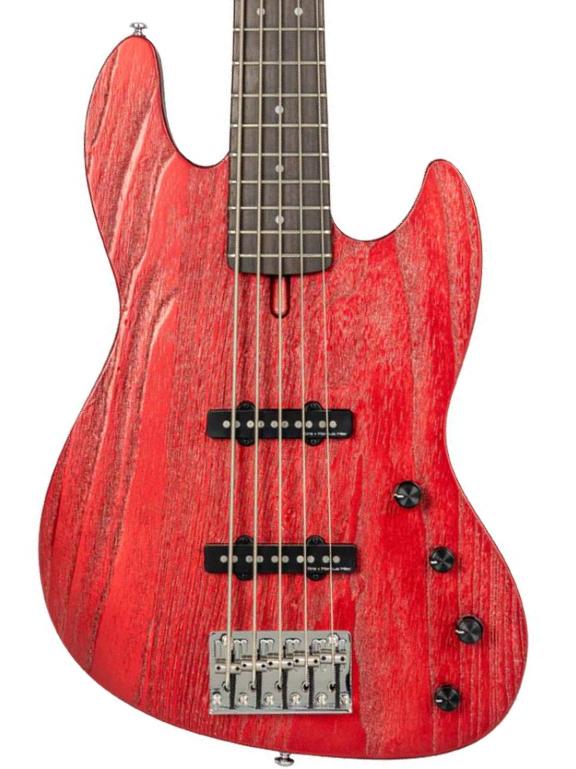 Solid body electric bass Sire Marcus Miller V6 5ST - candy apple red