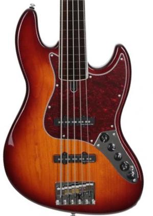 Solid body electric bass Sire Marcus Miller V7 Alder 5ST 5-String Fretless (2nd Gen) - tobacco sunburst