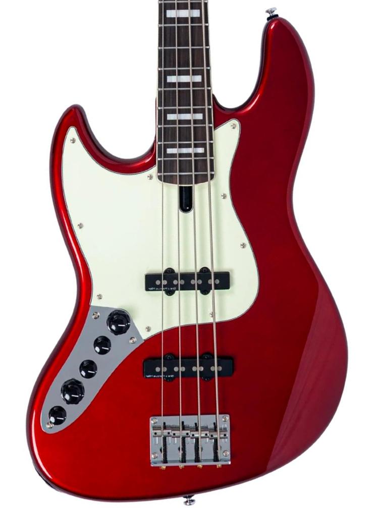 Solid body electric bass Sire Marcus Miller V7 Alder New Gen 4ST LH - Candy apple red