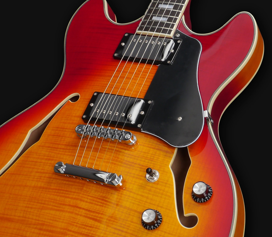 Sire Larry Carlton H7 Signature Ht Hh Eb - Cherry Sunburst - Semi-hollow electric guitar - Variation 1