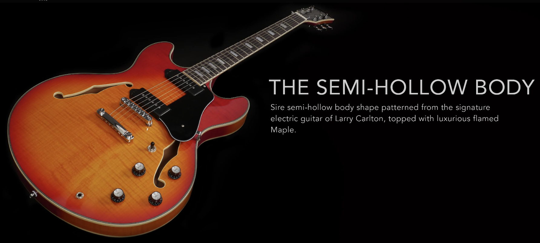Sire Larry Carlton H7v Signature 2s P90 Ht Eb - Cherry Sunburst - Semi-hollow electric guitar - Variation 1