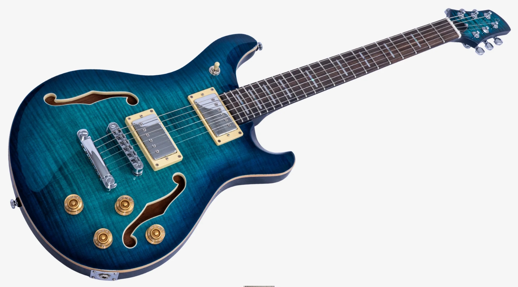 Sire Larry Carlton Q7 2h Ht Eb - Transparent Blue - Semi-hollow electric guitar - Variation 2