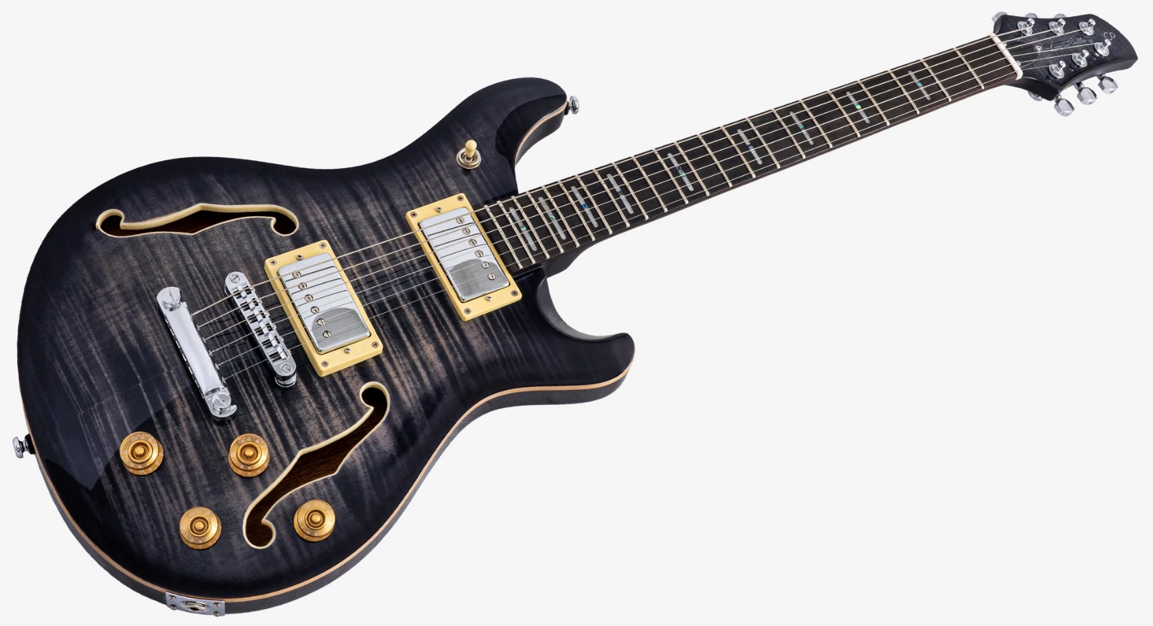 Sire Larry Carlton Q7 Hollow 2h Ht Eb - Transparent Black - Semi-hollow electric guitar - Variation 2