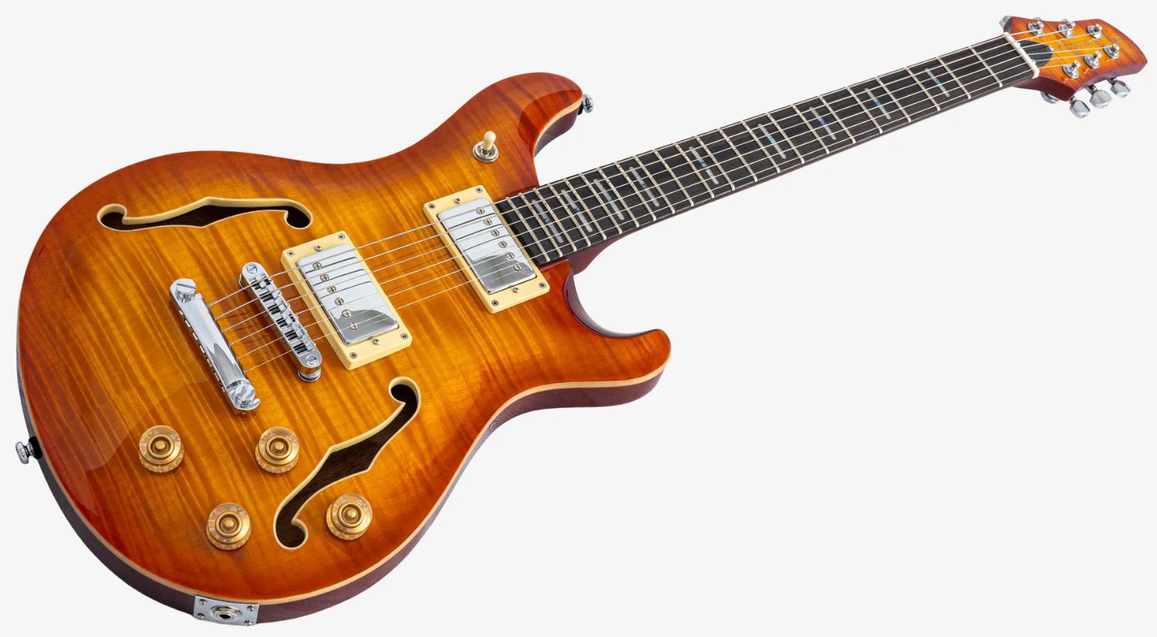 Sire Larry Carlton Q7 Hollow 2h Ht Eb - Amber Burst - Semi-hollow electric guitar - Variation 2