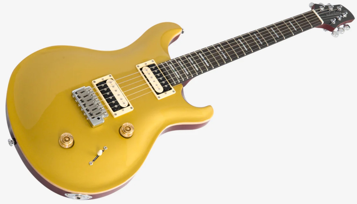 Sire Larry Carlton Q7 Lh Gaucher 2h Trem Eb - Metallic Gold - Double cut electric guitar - Variation 2