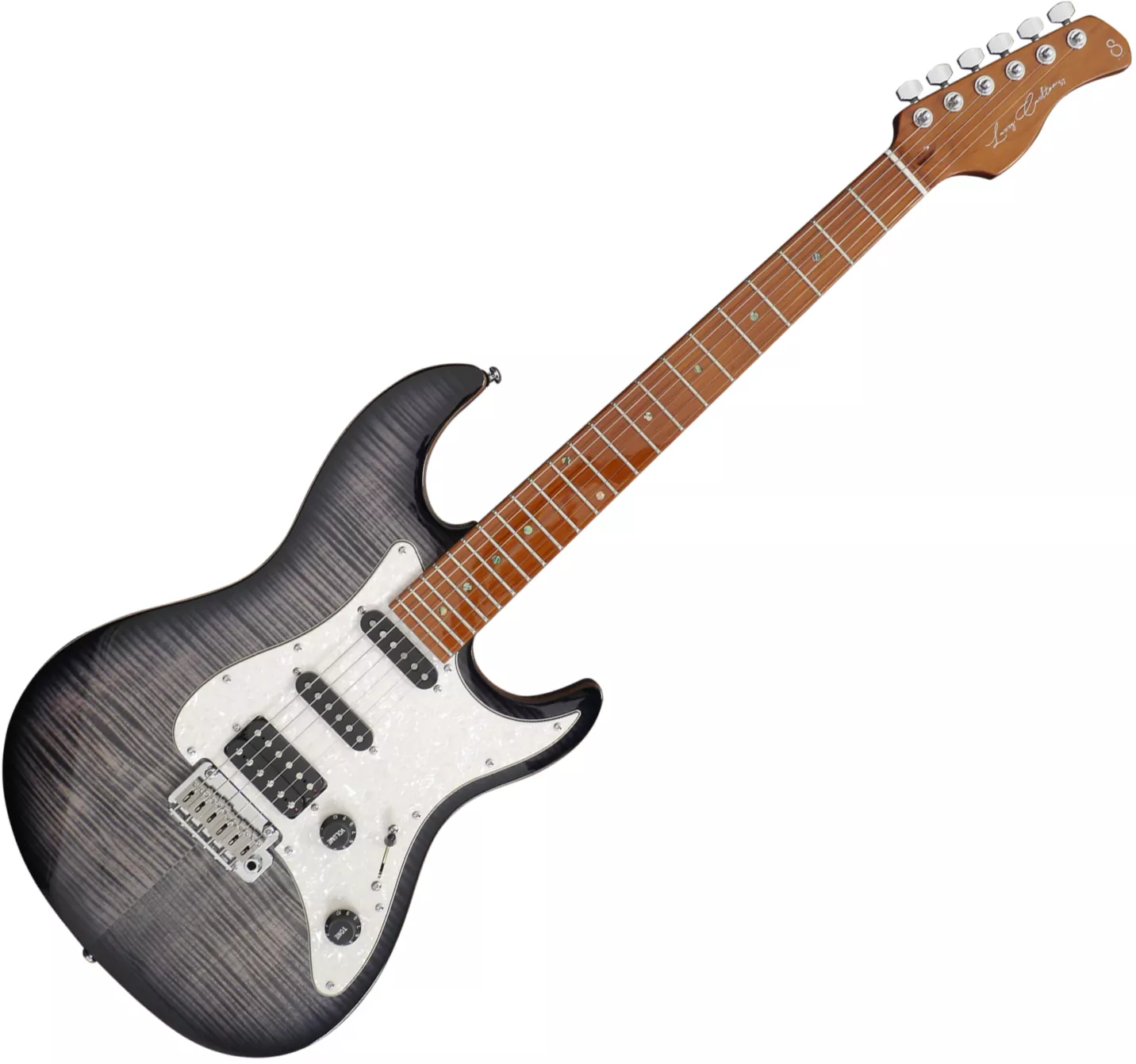 Sire Larry Carlton S7 FM - trans black Str shape electric guitar black