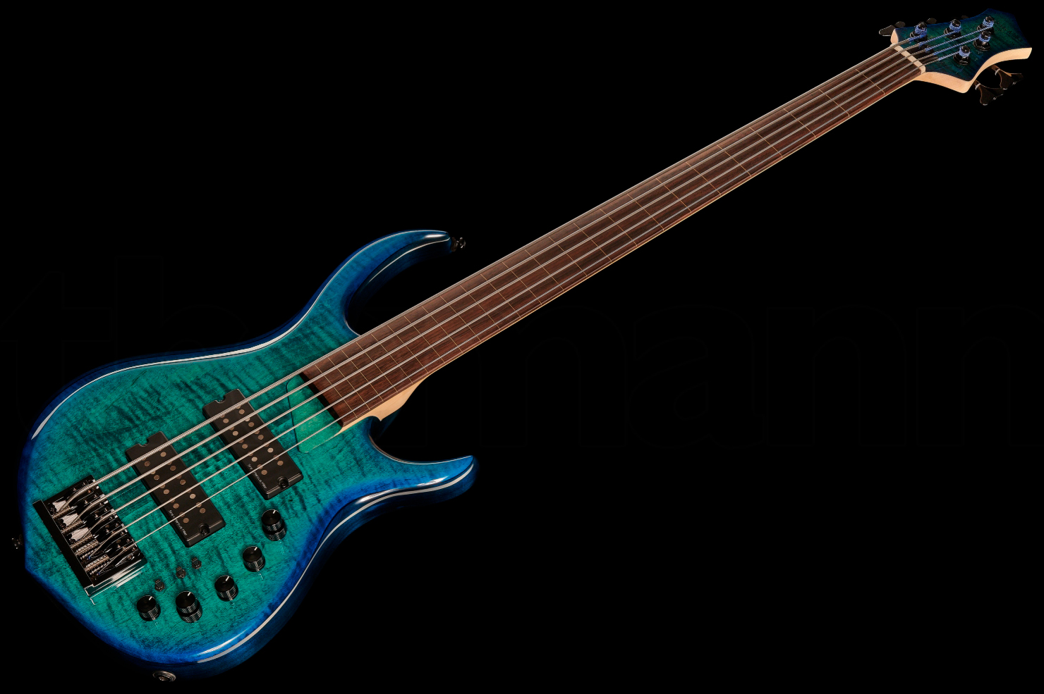 Sire Marcus Miller M5 Swamp Ash 5st Fl Fretless Active Eb - Transparent Blue - Solid body electric bass - Variation 1
