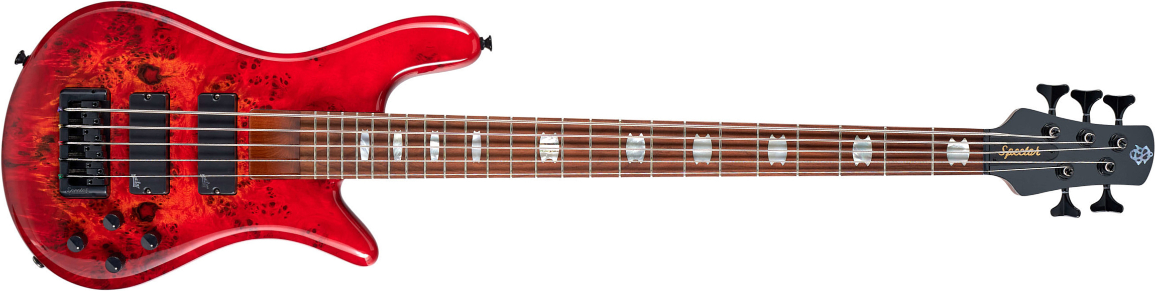 Spector Ns Eurobolt 5c Active Aguilar Mn - Inferno Red Gloss - Solid body electric bass - Main picture