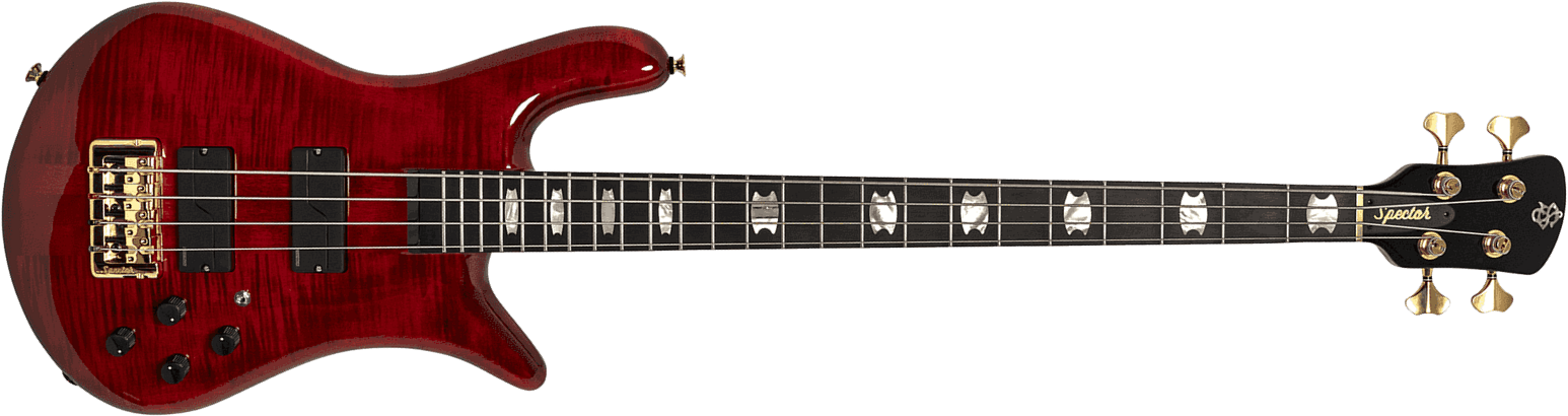 Spector Rudy Sarzo Lt4 Euro Signature Rw - Scarlett Red Gloss - Solid body electric bass - Main picture