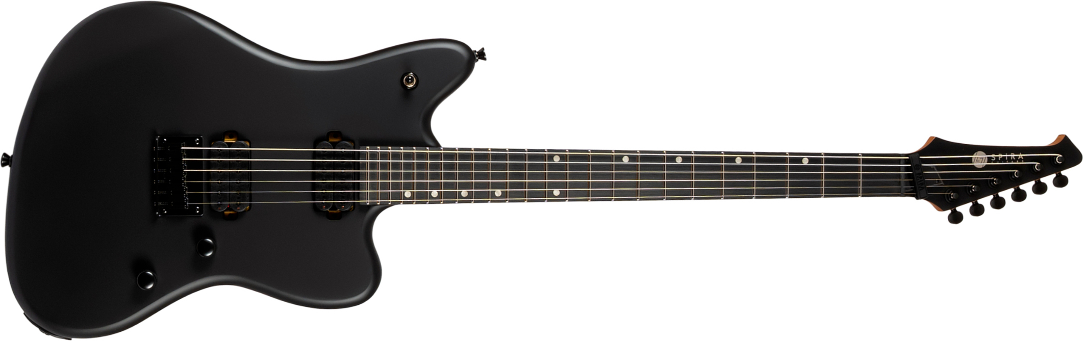 Spira Guitars J400 Mbk Baryton 2h Ht Eb - Black Satin - Baritone guitar - Main picture