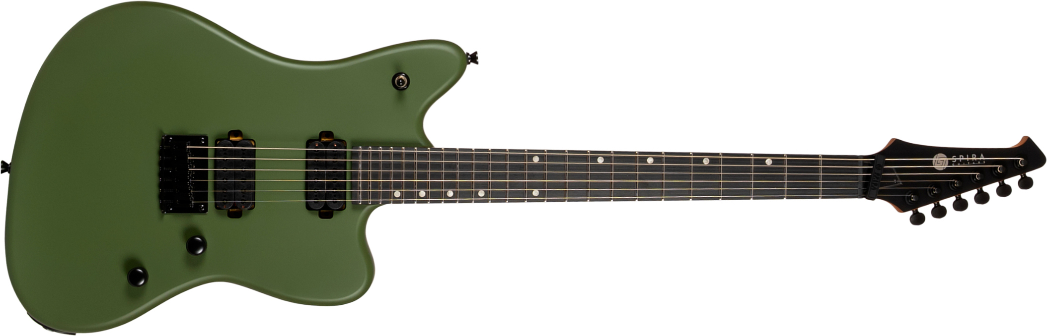 Spira Guitars J400 Mgr 2h Ht Rw - Green Satin - Double cut electric guitar - Main picture