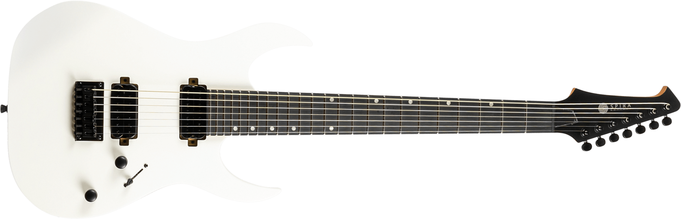 Spira Guitars S407 Mwh 7c Baryton 2h Ht Eb - Satin White - Baritone guitar - Main picture
