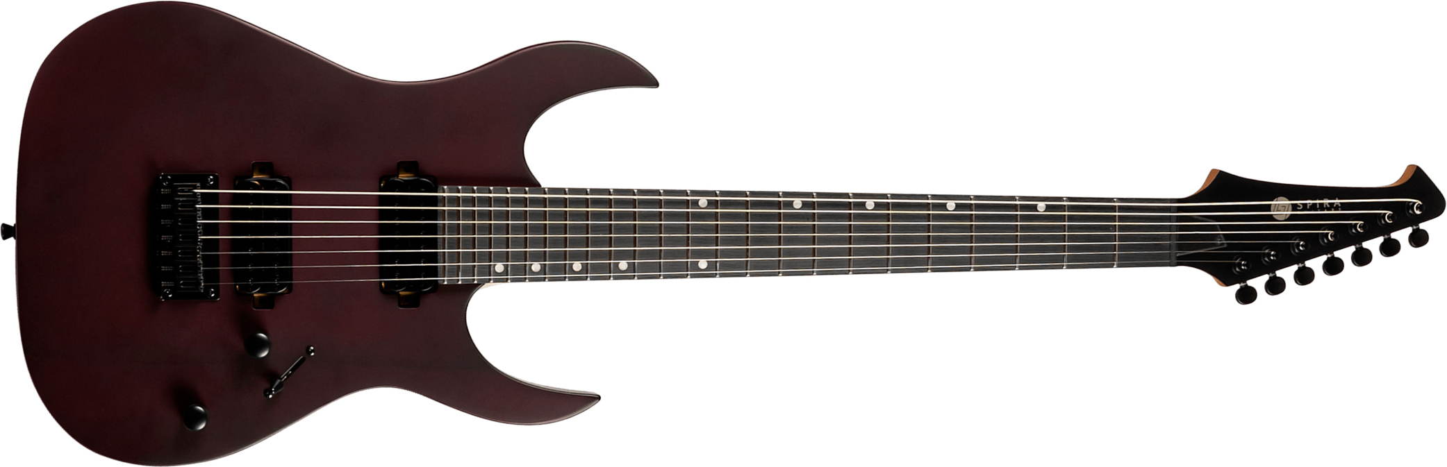 Spira Guitars S407 Mwr 7c Baryton 2h Ht Eb - Wine Red Satin - Baritone guitar - Main picture