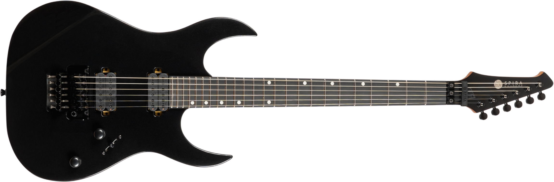 Spira Guitars S420 Bk 2h Fr Eb - Black - Str shape electric guitar - Main picture