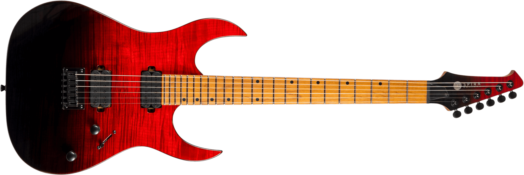 Spira Guitars S450 Trd 2h Ht Mn - Trans Red/black - Metal electric guitar - Main picture