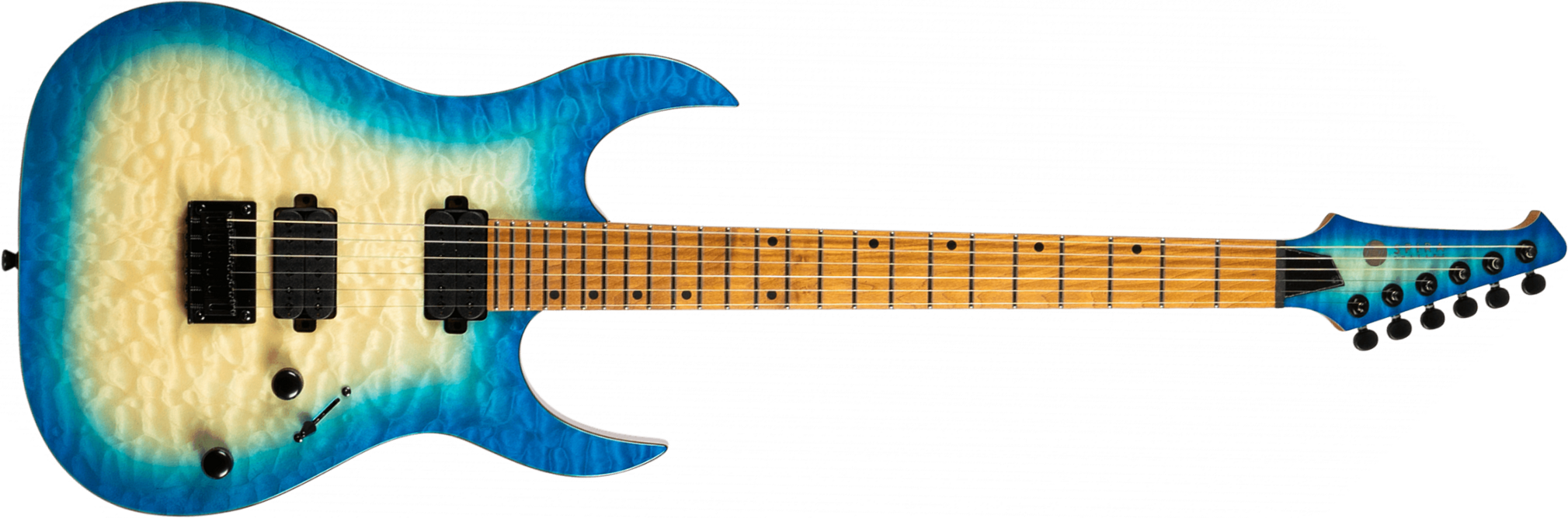 Spira Guitars S500q Ab 2h Ht Mn - Trans Aqua Blue - Str shape electric guitar - Main picture