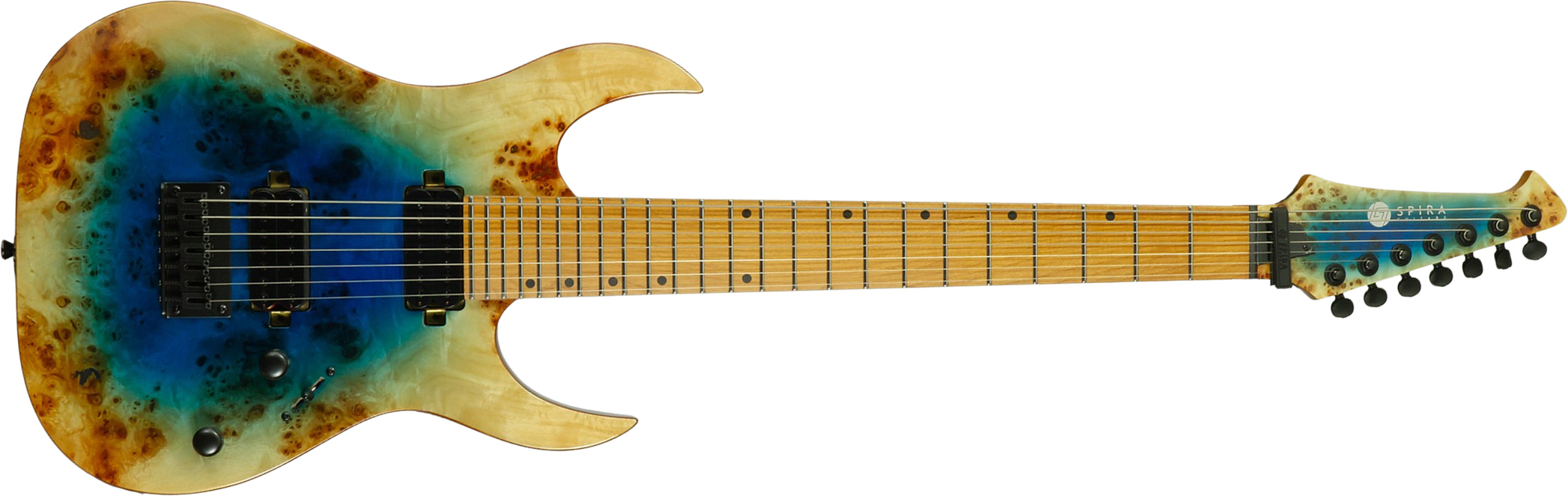 Spira Guitars S507 Pbs E Ltd 7c Baryton 2h Ht Mn - Fireburst - Baritone guitar - Main picture