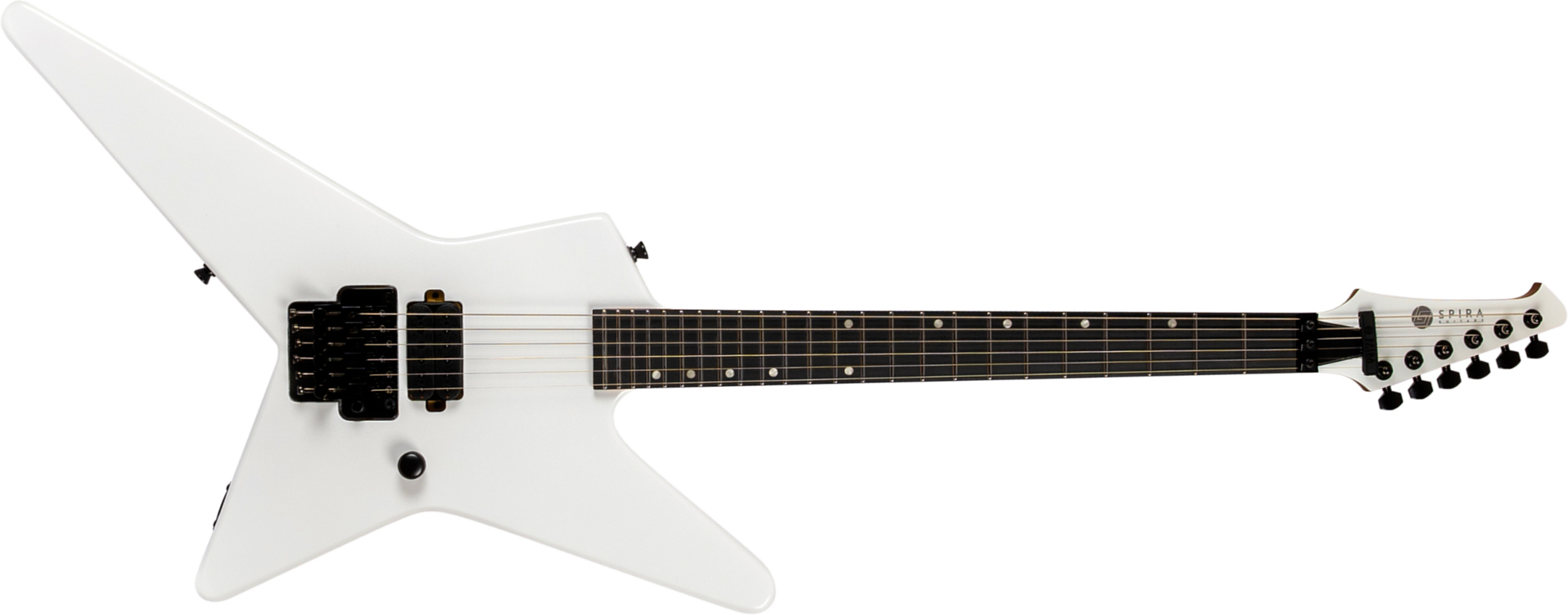 Spira Guitars Sr420 Wh 1h Fr Eb - White Satin - Metal electric guitar - Main picture