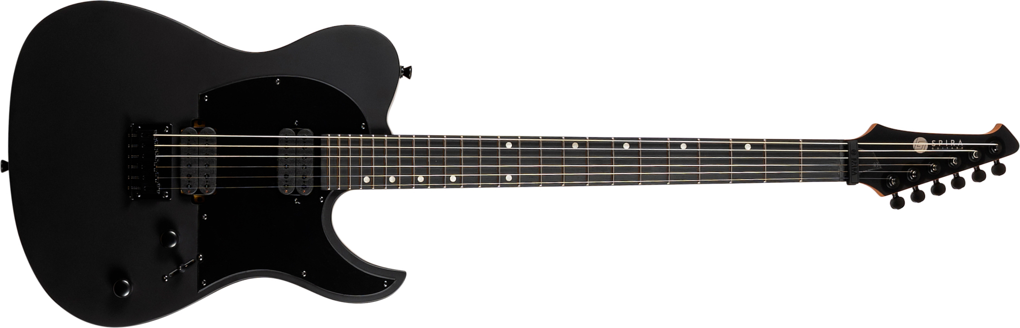 Spira Guitars T400 Mbk Baryton 2h Ht Eb - Black Satin - Baritone guitar - Main picture