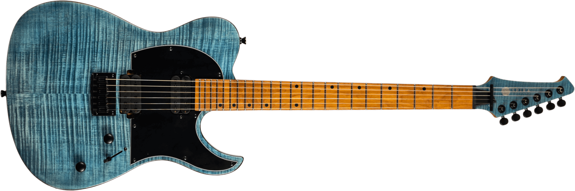 Spira Guitars T450 Tdb 2h Ht Mn - Trans Blue - Tel shape electric guitar - Main picture