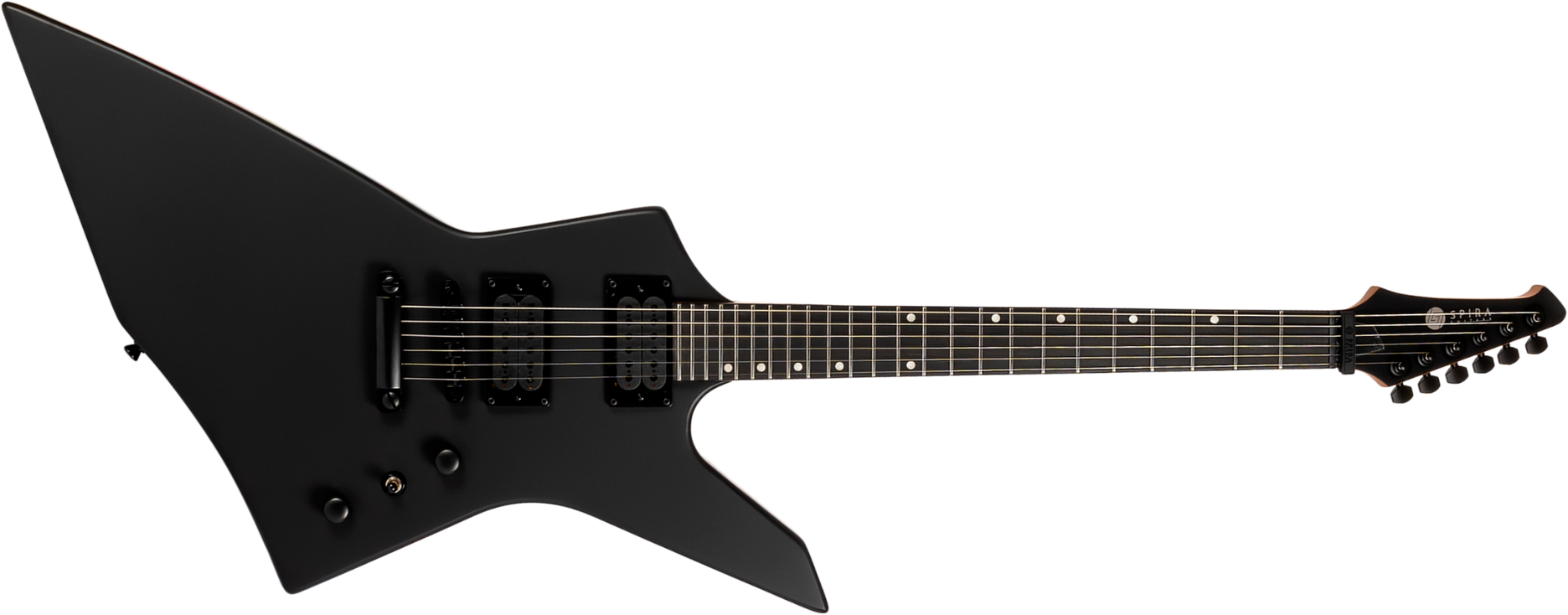 Spira Guitars X400 Mbk 2h Ht Mn - Satin Black - Metal electric guitar - Main picture