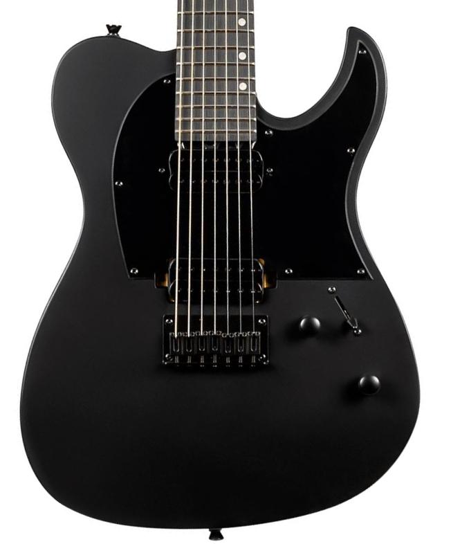 Baritone guitar Spira guitars T-407 MBK 7-string - Satin black