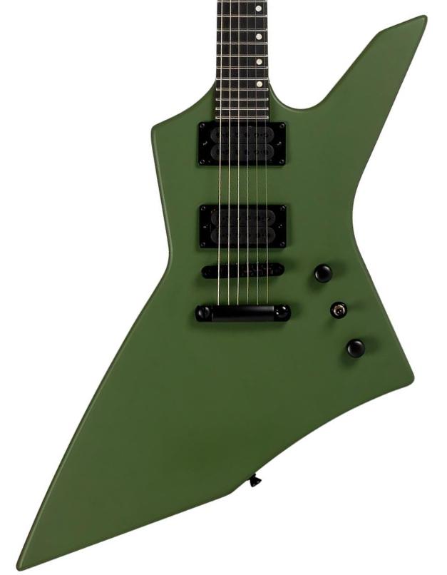 Metal electric guitar Spira guitars X-400 MGR - Satin green